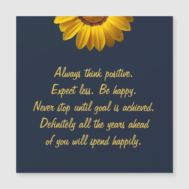 Invitación Magnética Flores amarillas en monograma de fondo azul marino (Anverso)