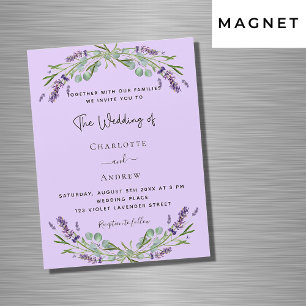 Invitación Magnética Flores de eucalipto violeta de Lavender boda de lu