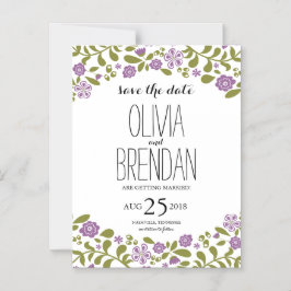 Invitación Magnética Flores silvestres | Guardar la fecha