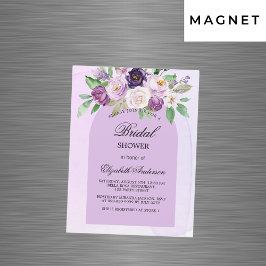 Invitación Magnética Flores violetas violeta de la ducha de novia arco 