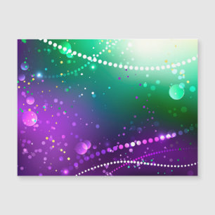 Invitación Magnética Fondo morado festivo de Mardi Gras