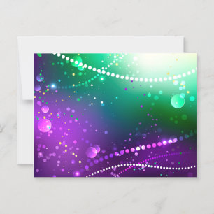 Invitación Magnética Fondo morado festivo Mardi Gras