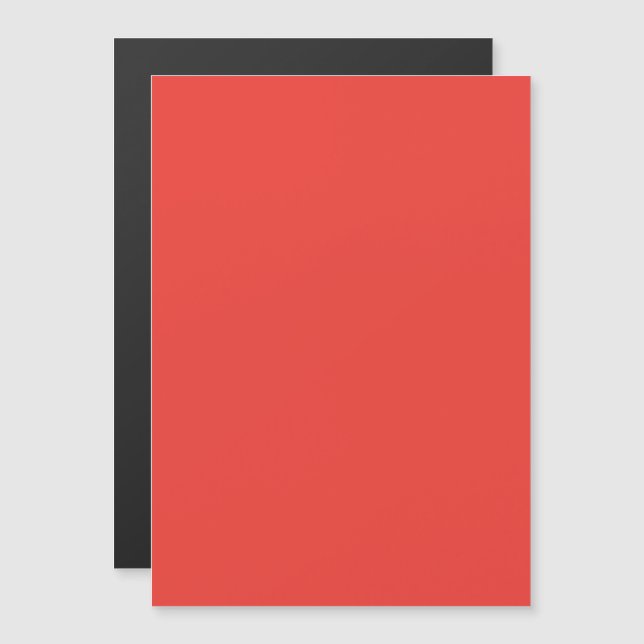 Invitación Magnética Fondo Rojo Sólido y Negrita (Anverso/Reverso)