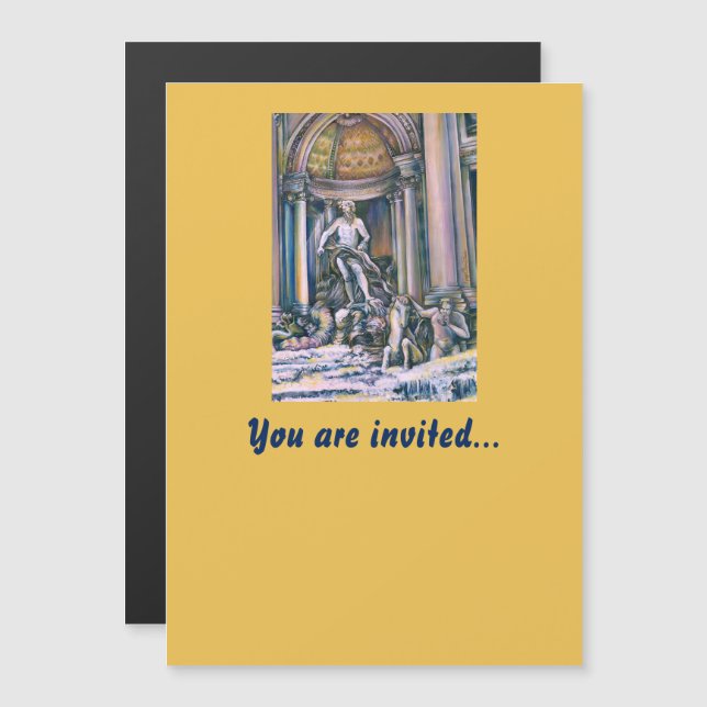 Invitación Magnética Fontana Di Trevi, Roma (Anverso/Reverso)