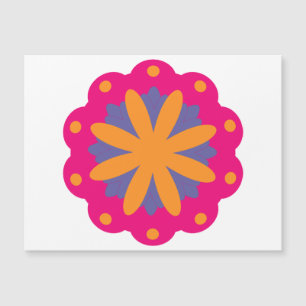 Invitación Magnética formas de círculos florales coloridos