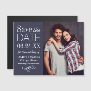 Invitación Magnética Foto boda Guardar la fecha   Color del Personaliza