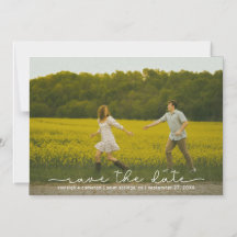 Foto Cute Boho Script Save The Date Magnetic Card