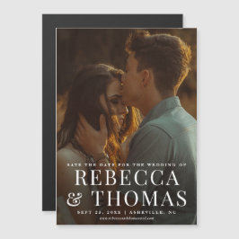 Invitación Magnética Foto de boda de retrato moderno para guardar la fe