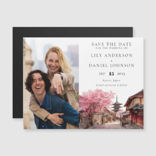 Invitación Magnética Foto de boda en Kyoto Japón para guardar la fecha