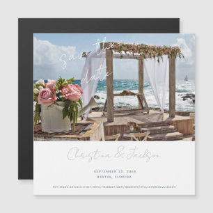 Invitación Magnética Foto de Boda en la Playa Save the Date