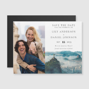 Invitación Magnética Foto de Boda en Río de Janeiro - Guardar la Fecha
