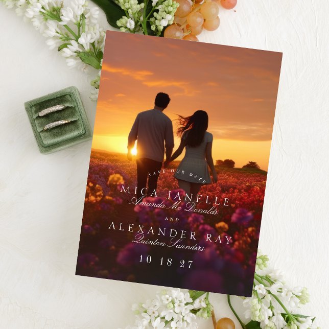 Invitación Magnética Foto De Caligrafía Clásica Formal Guardar La Fecha (Subido por el creador)