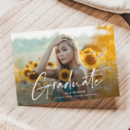 Invitación Magnética Foto de graduación con guion moderno