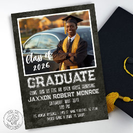 Invitación Magnética Foto de graduación en pizarra