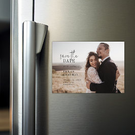 Invitación Magnética Foto de Moda moderna Guardar la fecha