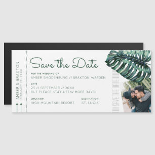 Invitación Magnética Foto de vale de destino tropical Guardar Mamáes de