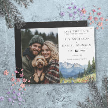 Foto floral de montaña para boda Save The Date