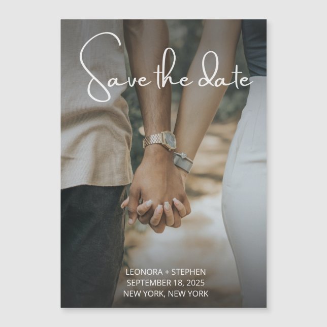 Invitación Magnética Foto Guardar la fecha (Anverso)