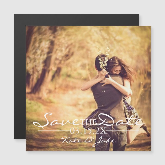 Invitación magnética - Foto Guardar la fecha (Anverso/Reverso)