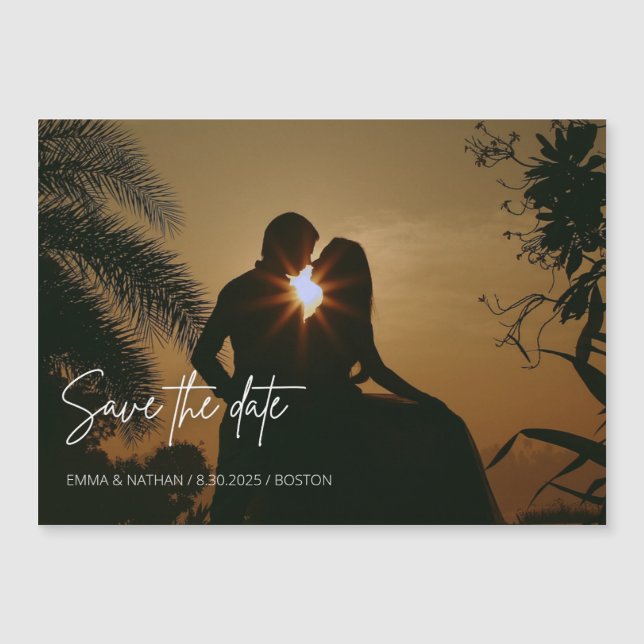 Invitación Magnética Foto Magneto de Guardar Fecha (Anverso)