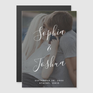 Invitación Magnética Foto moderna de estilo Vellum Save the Date Magnet