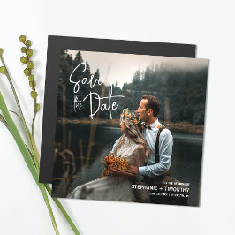 Invitación Magnética Foto Moderna Sencilla Guardar El Boda De Fecha