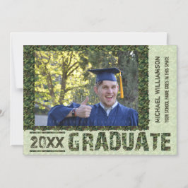 Invitación Magnética Foto personalizada de graduación 2023 con camuflaj