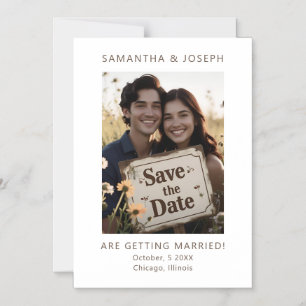 Invitación Magnética Foto personalizado Boda tradicional Guardar la fec