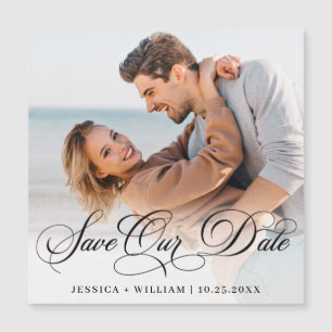 Invitación Magnética FOTO Sencillamente Elegante Del Boda Fotográfico G