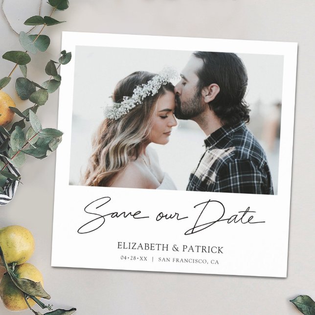 Invitación Magnética Foto única Guardar la foto del Boda de fecha (Subido por el creador)