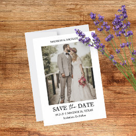 Invitación Magnética Fotografía de Boda con Guión Moderno para Anuncio