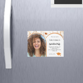 Invitación Magnética Fotos de flores silvestres graduación de arco de f