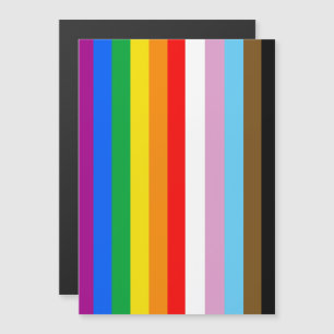 Invitación Magnética Franjas de la bandera de progreso LGBTQ+