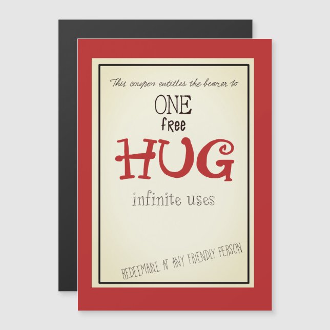 Invitación Magnética free hug coupon, (Anverso/Reverso)