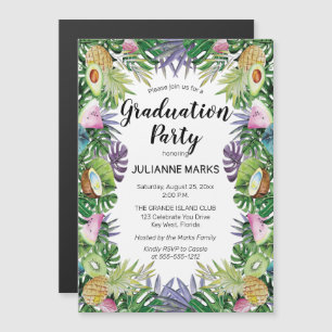 Invitación Magnética Fruta tropical  Fiesta de Graduación Veraniega