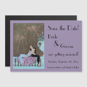 Invitación Magnética Fuegos Artificiales Vintage Art Deco para Boda Sav