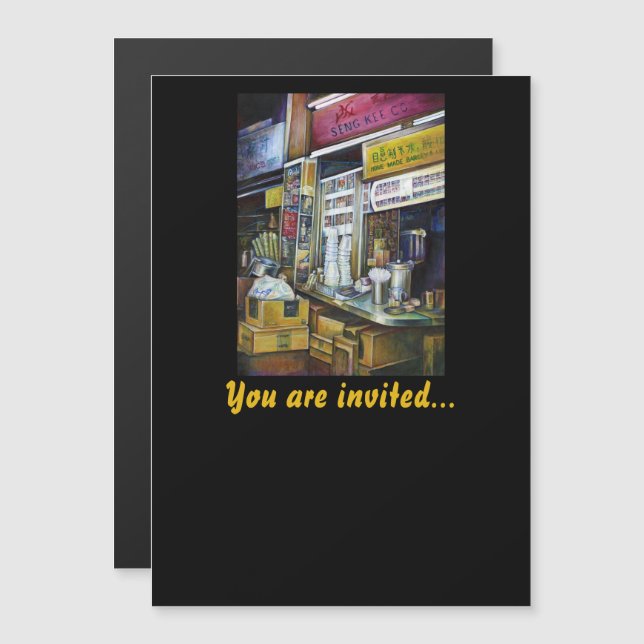 Invitación Magnética Fuerzas de luz cargadas emocionalmente, Singapur (Anverso/Reverso)