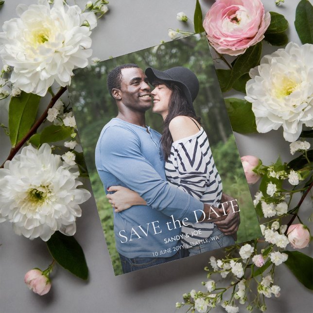 Invitación Magnética Fun Forestal Fun Photo Wedding Save the Date (Subido por el creador)