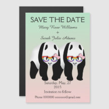 Fun Lesbian Panda Bears Wedding Save The Date