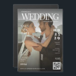 Invitación Magnética Funny Magazine tapa Boda único de foto oscura<br><div class="desc">Agrega humor y estilo a tu invitación con esta divertida revista Cover Dark Photo Unique Boda Magnetic Invitation. Con un diseño de portada de revista lúdico con un atrevido telón de fondo de foto oscura, esta invitación única es perfecta para parejas que buscan hacer una declaración divertida y memorable. El...</div>
