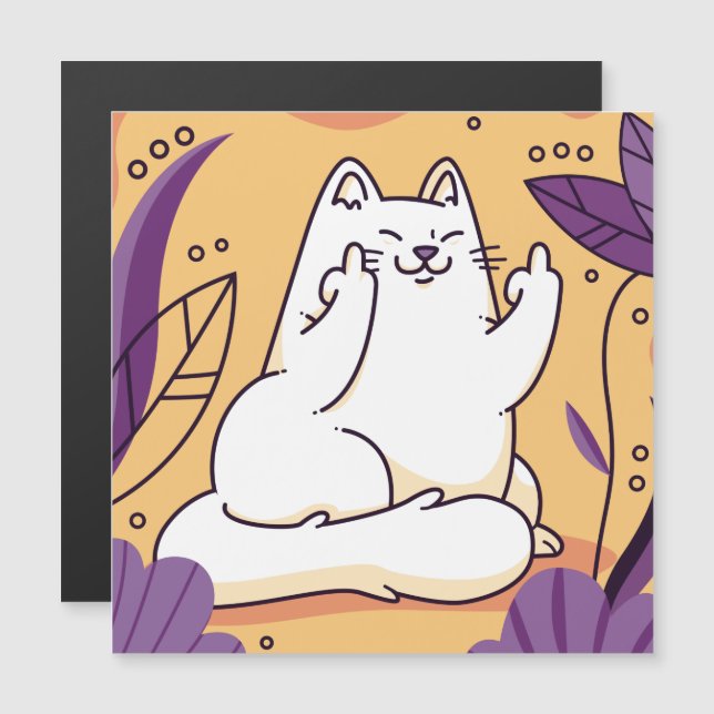 Invitación Magnética Gato dándole el dedo (Anverso/Reverso)