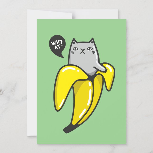 Invitación Magnética Gato en banana (Anverso)