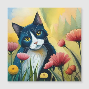 Invitación Magnética gato FLoral