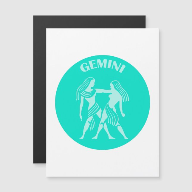 Invitación Magnética Gemini, Rótulo Zodiaco, Horóscopo, Astrología (Anverso/Reverso)