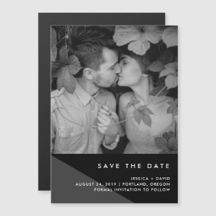 Invitación Magnética Geo moderno   Foto Guardar la fecha
