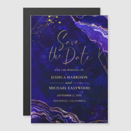 Invitación Magnética Geode Geométrico Moderno Azul Púrpura Guarda La Fe