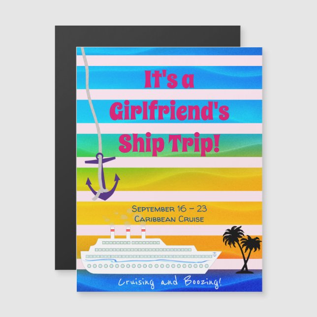 Invitación Magnética Girlfriend Ship Trip Dop Magnet (Anverso/Reverso)