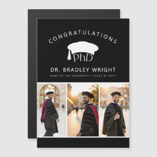 Invitación Magnética Gorra personalizada de doctorado para graduación m