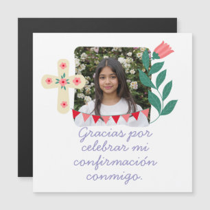 Invitación Magnética Gracias por Celebrar Mi Confirmación con Foto