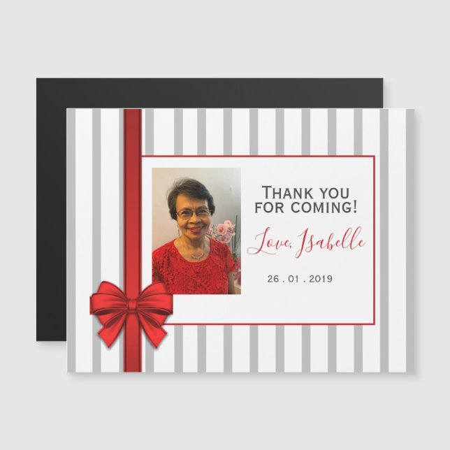 Invitación Magnética ¡GRACIAS POR VENIR! Magnet de regalo de cumpleaños (Anverso/Reverso)